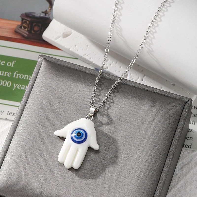 Collier de dinde main de Fatima chaîne clavicule argent multicolore