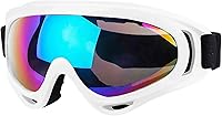 MaoMaoCha Ski Snowboard Goggles for Men Women Kids - UV400 Anti-Fog Protection, Adjustable Strap, Versatile for Cycling Motorcycle (White)