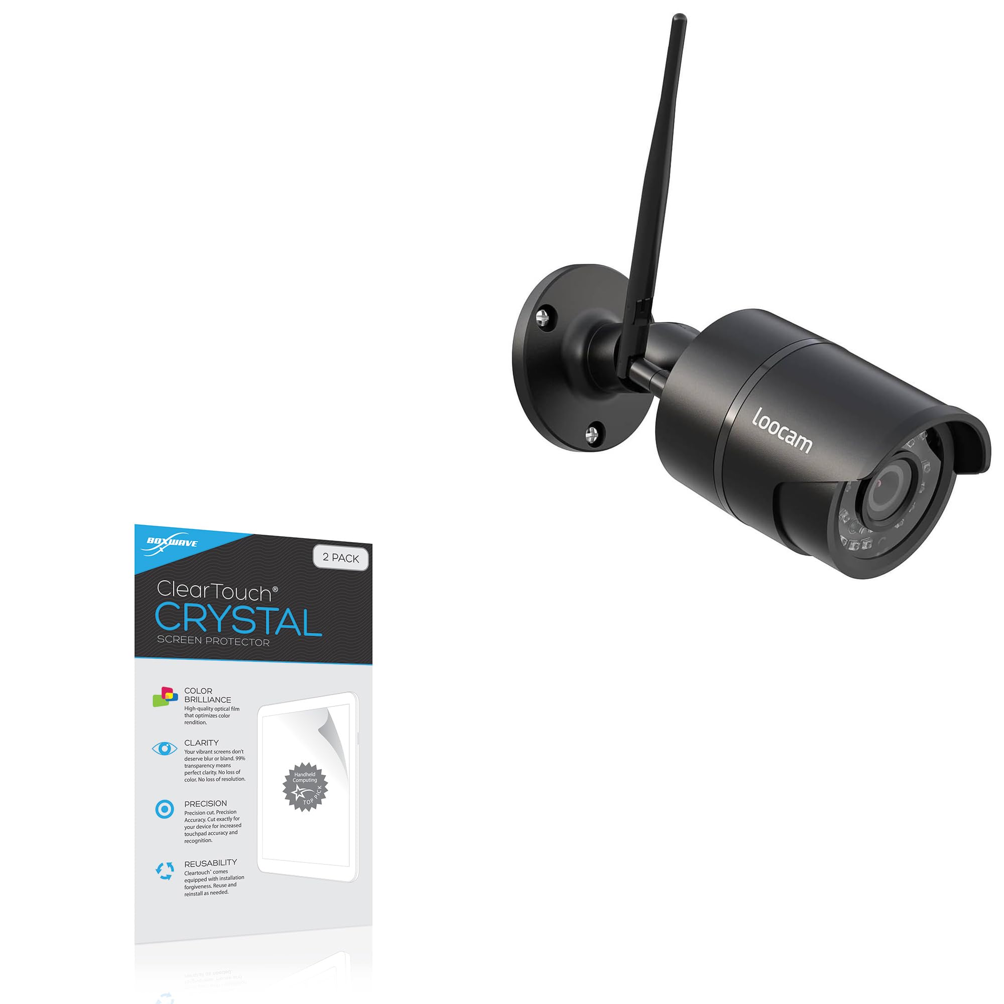 BoxWave Screen Protector Compatible with Loocam Wireless Security Camera System with Monitor (LT8W4B-4B42S-199) - ClearTouch Crystal (2-Pack), HD Film Skin - Shields from Scratches