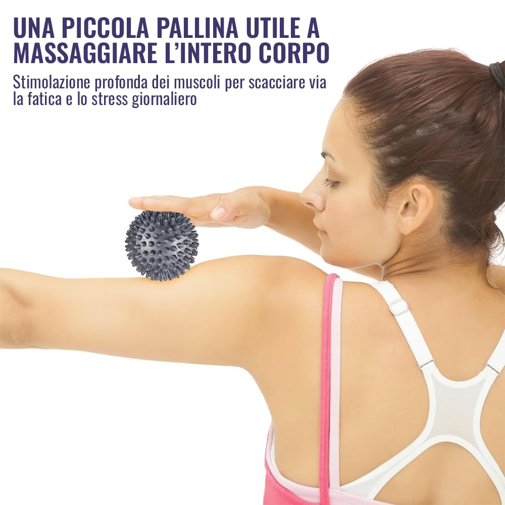 Pallina per Massaggio Muscolare, Massage Ball per Fisioterapia e Circolazione Sanguigna, Palline Pilates Massaggio Piedi, Decontratturanti per Schiena, Spalle e Collo, Set di 3 Palline