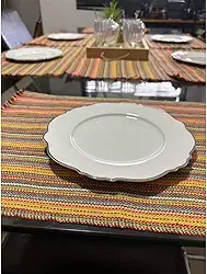 Jogo Americano 7 Peças Algodão com Trilho de Mesa Lugar Americano 6 Lugares Decoração Mesa Cozinha (JGAM03)