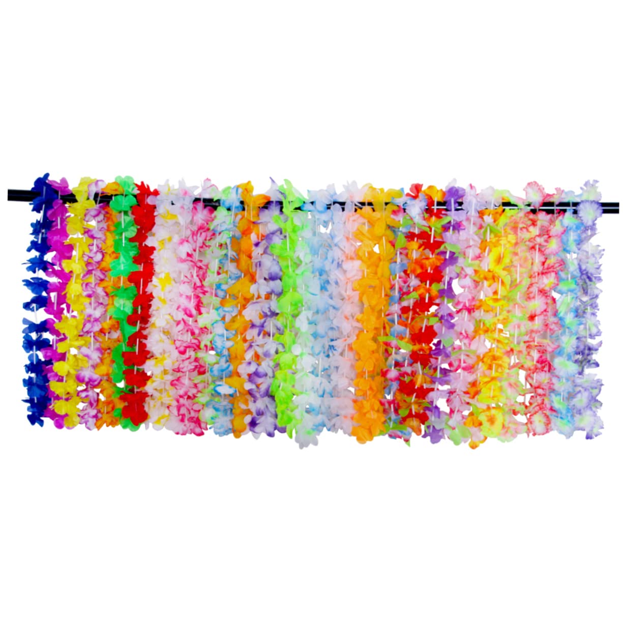 Ghirlanda Hawaiana 36 Pezzi Fiori Artificiali in Stoffa | Tema Tropicale, Accessori per Festa e Compleanno, Clip per Chioma Incluse