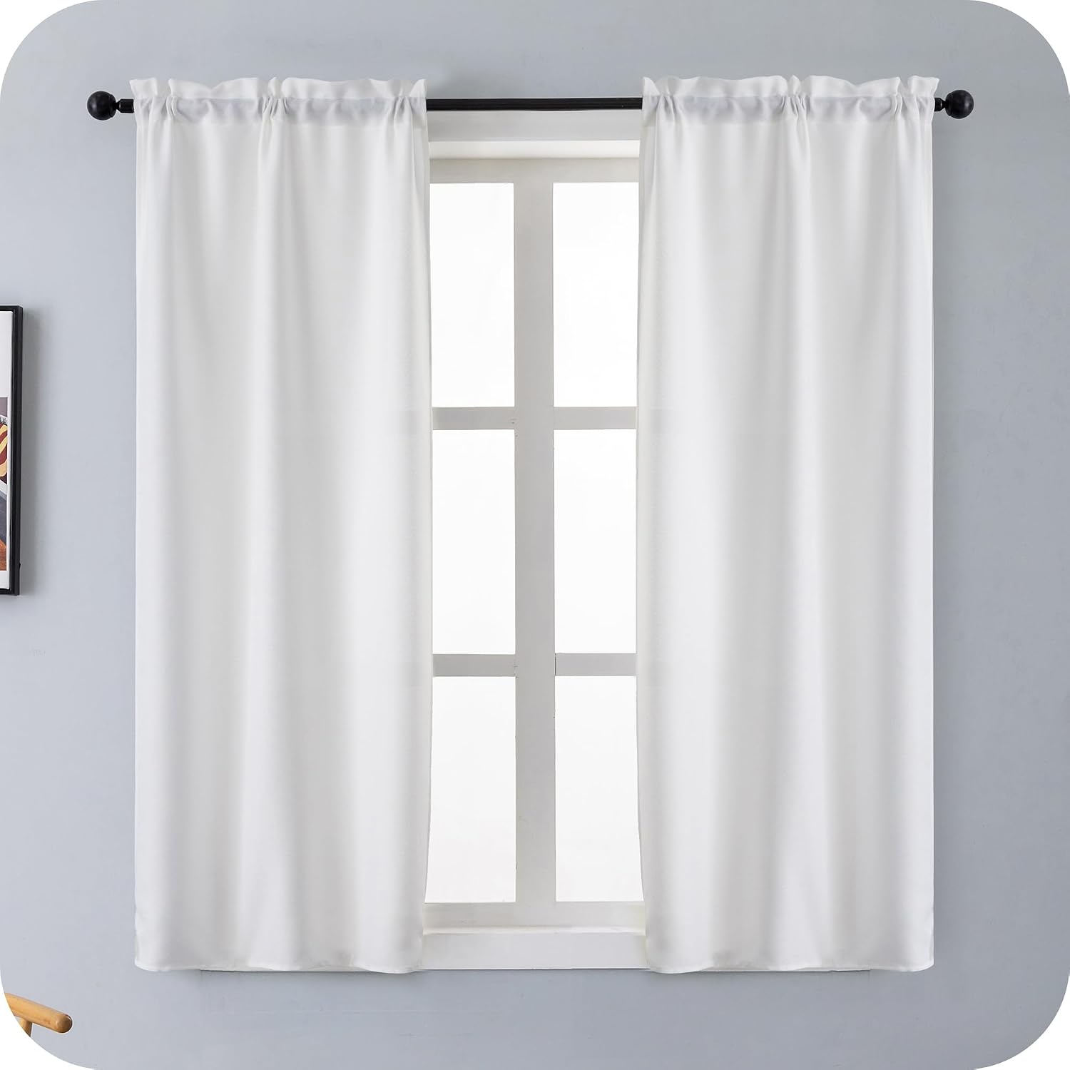 Tende Oscuranti In Lino Effetto Unico - 2 Pezzi Per Soggiorno E Camera Da Letto, Lavabili In Acqua
