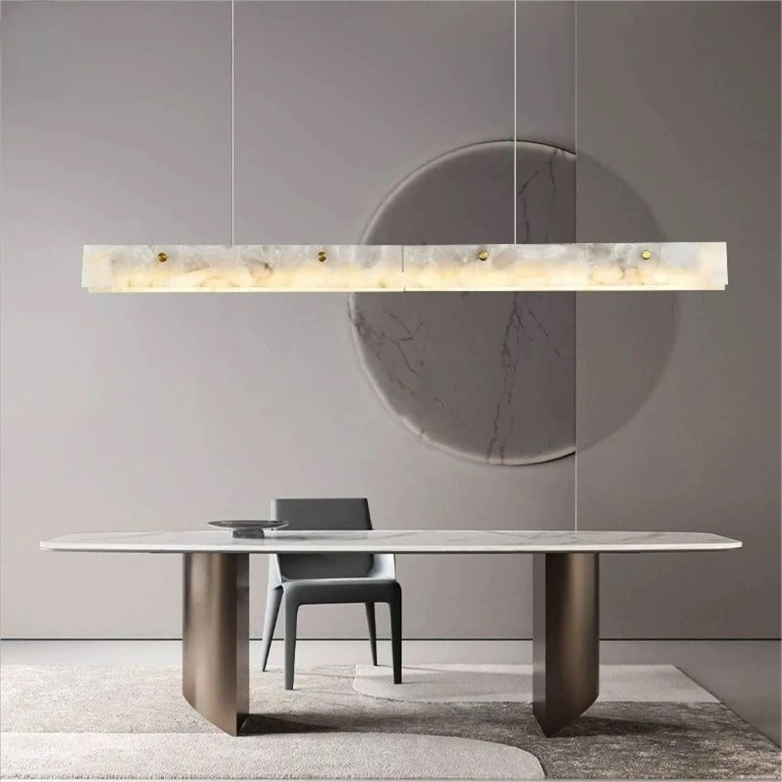 ASerZenith Nordic Long Strip Led Pendant Lights For Living Dining Room Food Tables Kitchen Bedroom Chandelier Decor Lusters Luminaires,White Light-L100Cm
