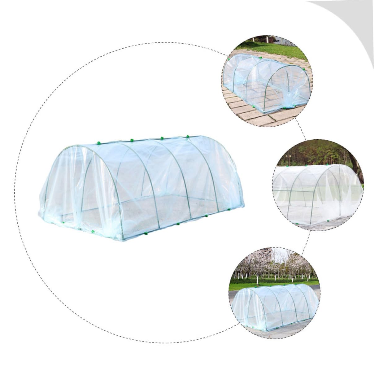 Struttura per Serra da Giardino in Plastica Verde, Telo e Antineve per Protezione Piante e Fiori su Terrazzi e Aree Esterne,