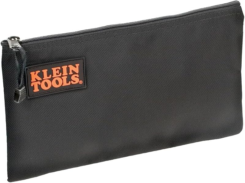 Klein Tools 5139B Bolsa con cremallera, bolsa para herramientas de nailon Cordura con cierre de cremallera de nailon resistente, 12-1/2 pulgadas, negro