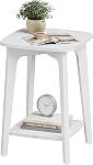 VASAGLE MAEZO Collection - Side Table, 2-Tier Small Square End Table, Nightstand with Tapered Legs, Curved Transitions, for Small Spaces, Living Room, Bedroom, Charcoal Gray ULET236B01