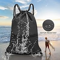 Vista 7 de HOLYLUCK - Mochila, bolsa deportiva con cordón ajustable para gimnasio