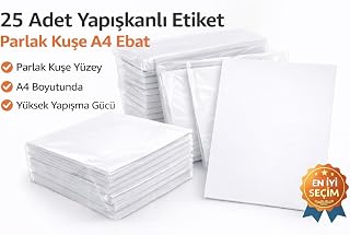 Adcoat 25 Adet Yapışkanlı Etiket Parlak Kuşe A4 Eb