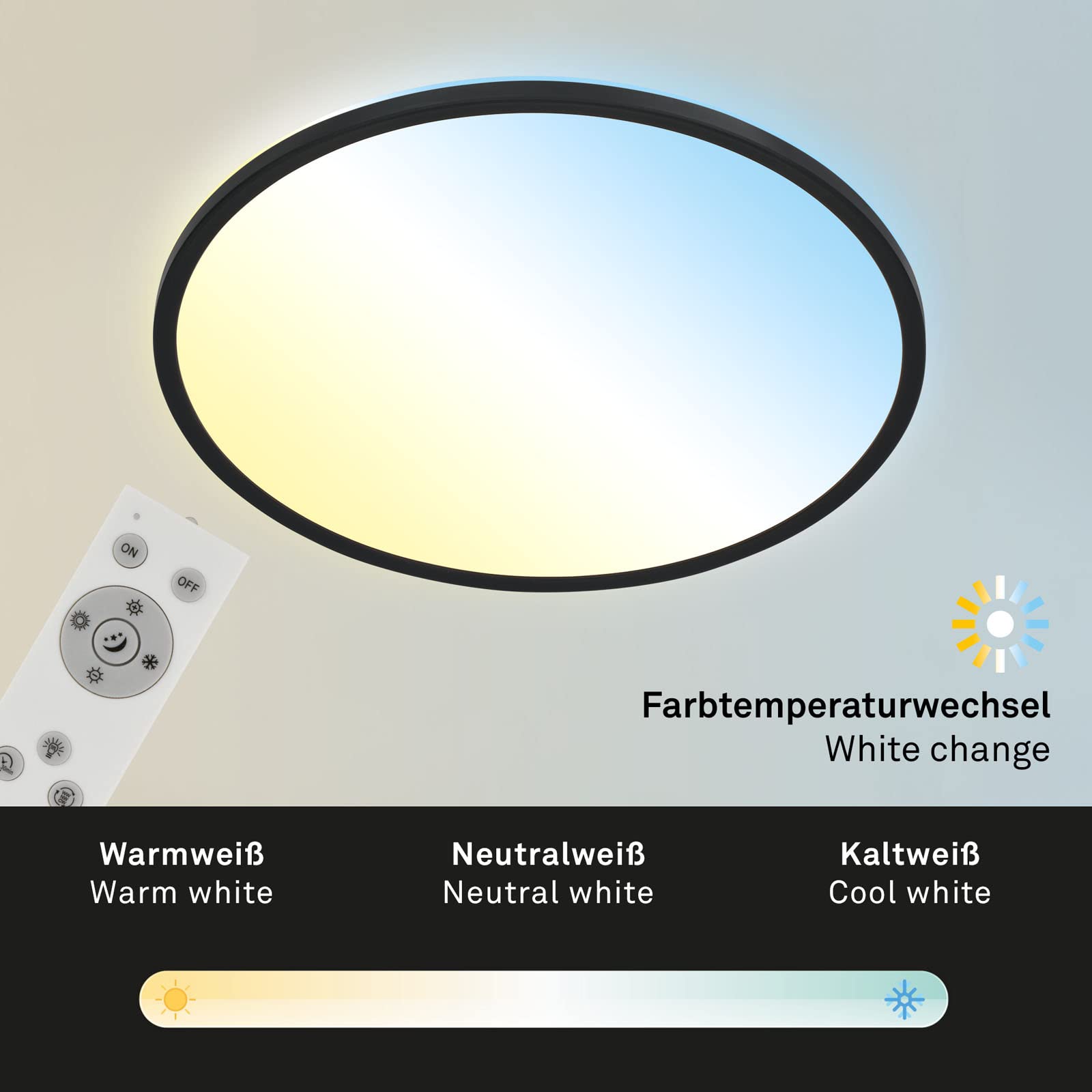B.K.Licht led Plafonniére met indirect licht paneel 24 x 3cm 4.000K 16W