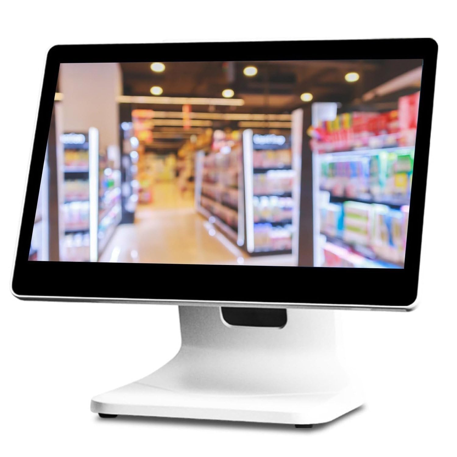 Profesjonalna kasa fiskalna 15,6-calowy ekran dotykowy PC systemy POS, HD Multi-Touch regulowany kąt inteligentny do małych firm supermarketów detalicznych sklep spożywczy