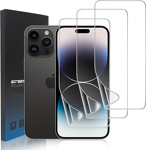 Miniatura 12 de Paquete de 3 protectores de pantalla de película de hidrogel para iPhone 13/iPhone 13 Pro, protector de pantalla de TPU suave HD para iPhone 13/13