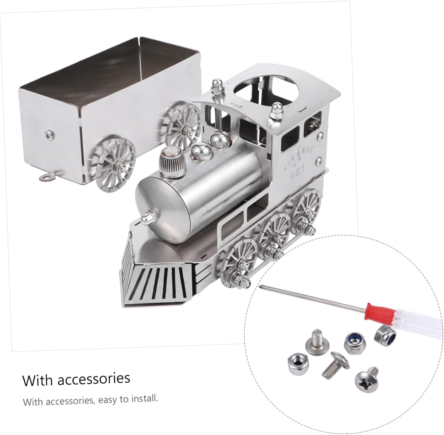 ibasenice 1set Steam Train Model Desk Decor Retro Style Locomotive Ornament Realistic Detailing for Home Office Unique for Train Enthusiasts Construction