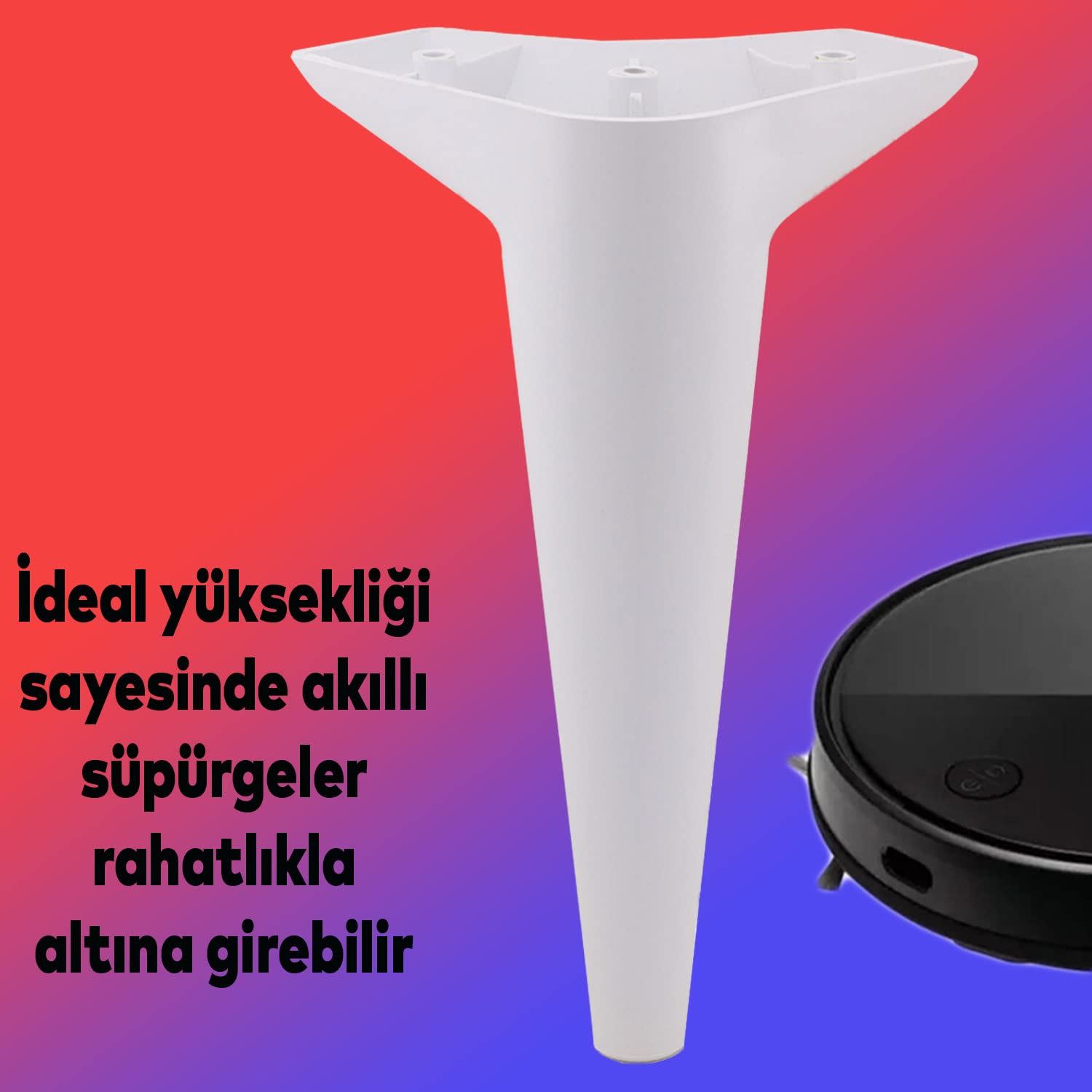 Badem10 Aspen 4 ADET Lüks Mobilya Kanepe Sehpa TV Ünitesi Koltuk Ayağı 24 cm Beyaz Baza Ayak