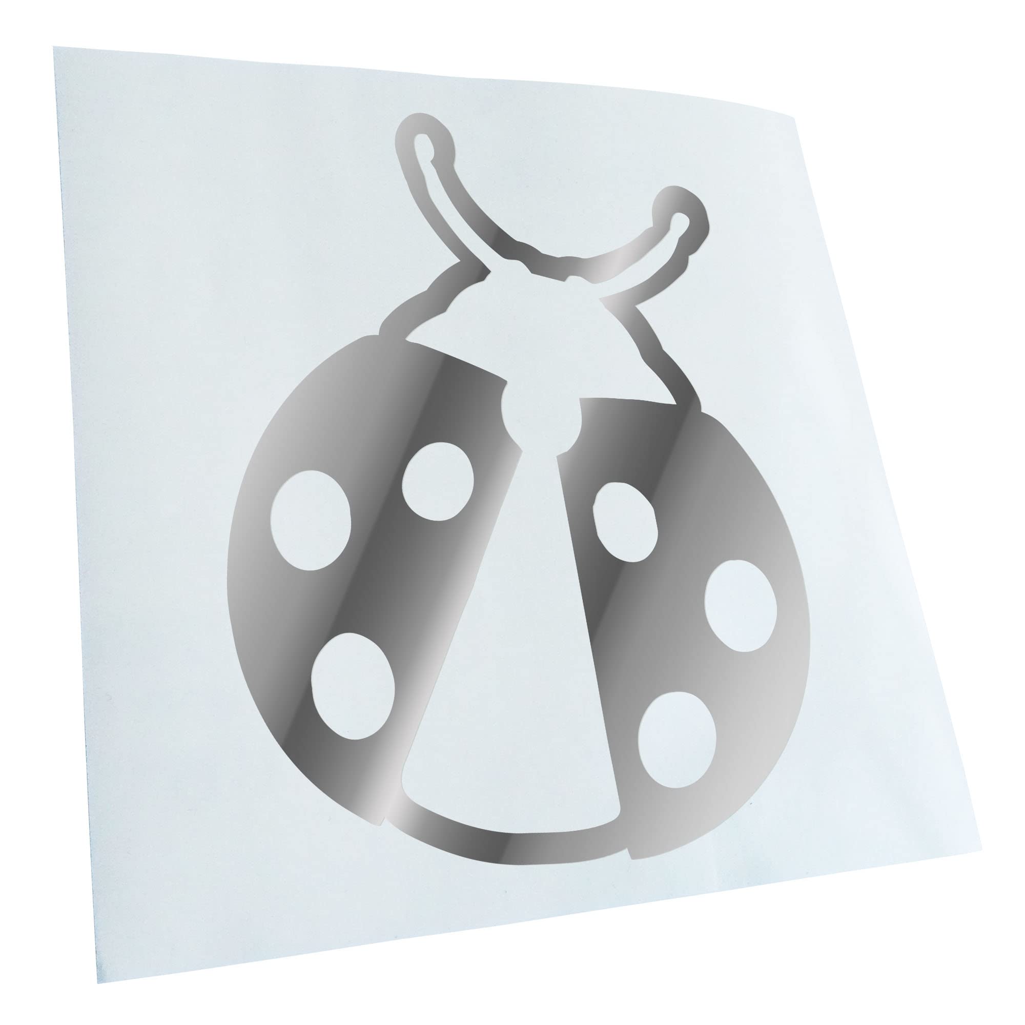 Kiwistar - Car Sticker - Chrome - 11 x 9 cm Ladybird - Rear Window Car Sticker Weatherproof for Car Truck Moped Truck - Sticker Exterior Self-Adhesive Tuning Accessories for Window Vehicle Window
