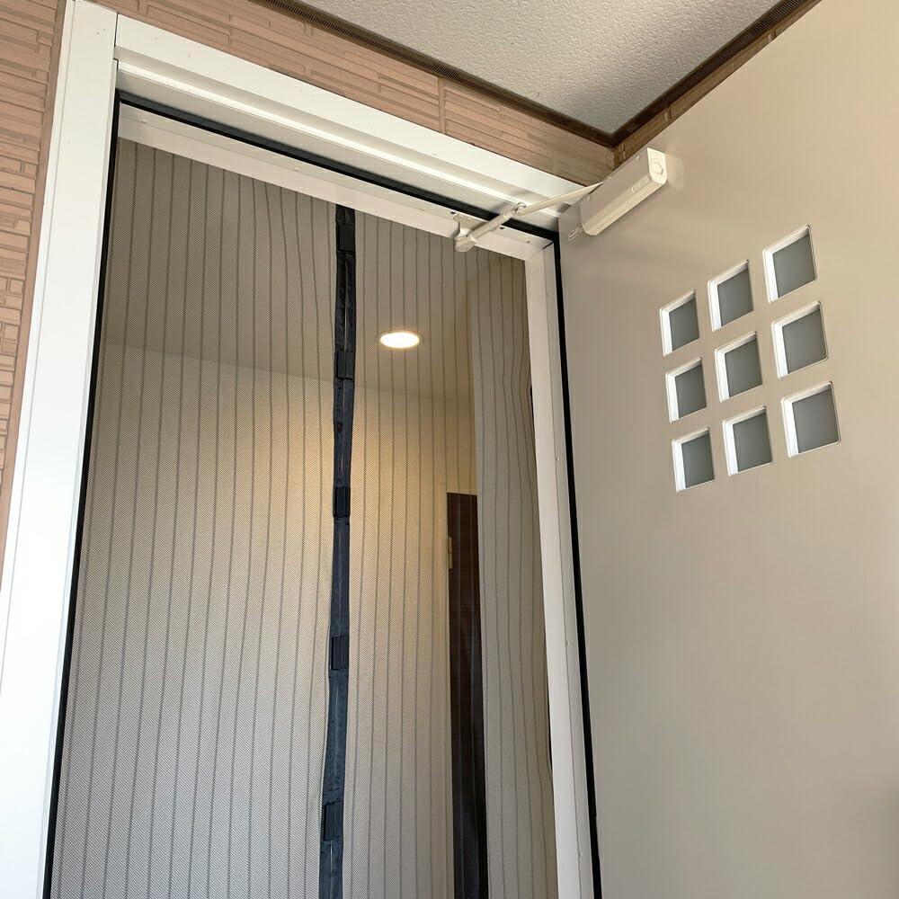 Amazon.co.jp: のれん工房 玄関網戸 蚊帳カーテン 幅90×丈210cm 虫除け