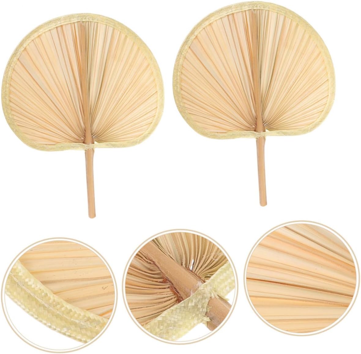 Cabilock Hand Made Palm Leaf Fan 4pcs Large Summer Cooling Fan