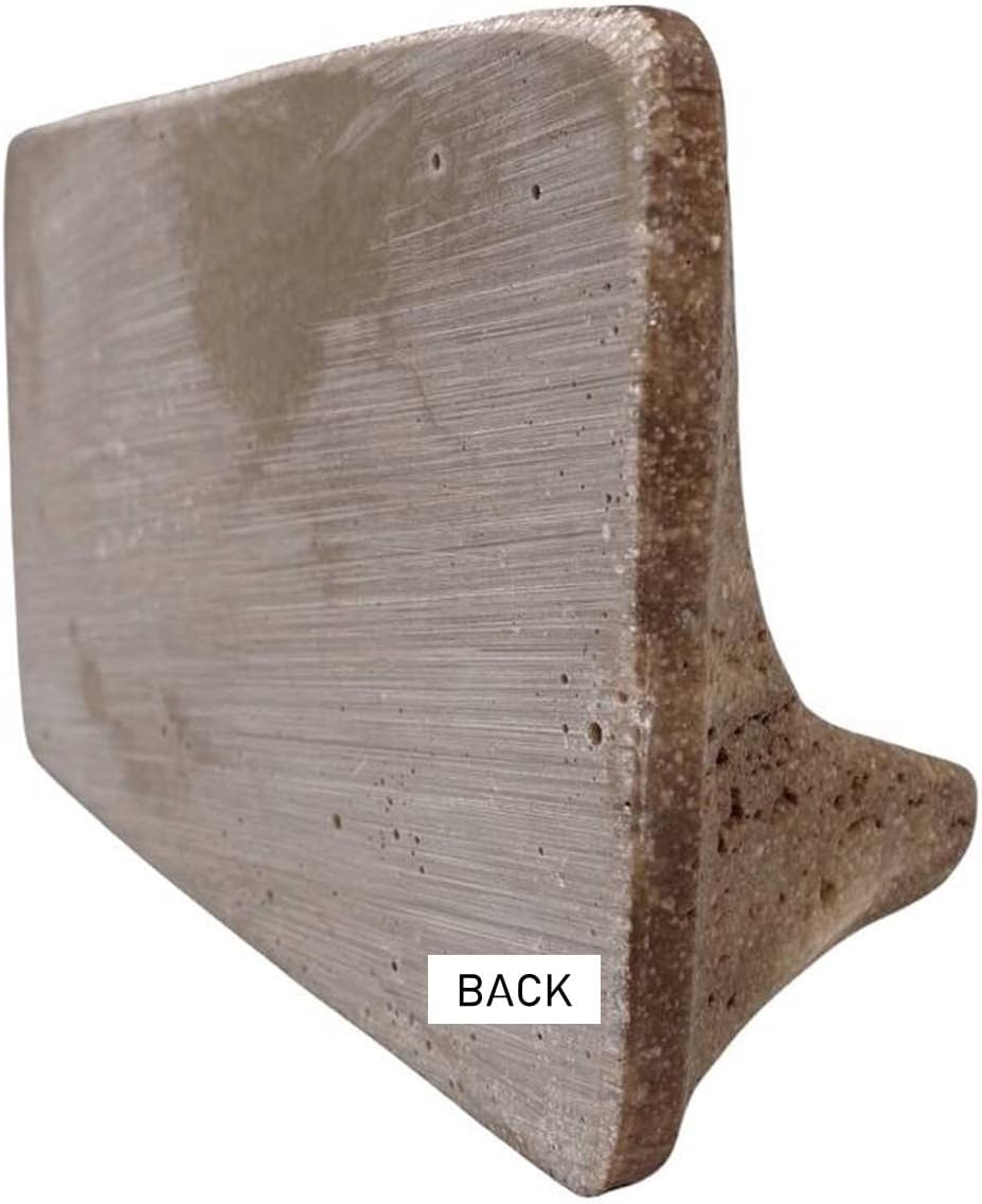 Tenedos Premium Classic Noce Brown Travertine Resin Soap Dish Holder – Elegant Natural Stone Bathroom Accessory for Timeless and Functional Decor