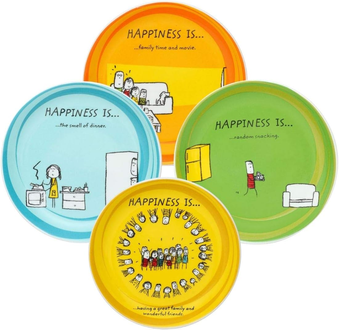 Clay Craft Ceramic Snack Plate - Set of 4, Multicolor