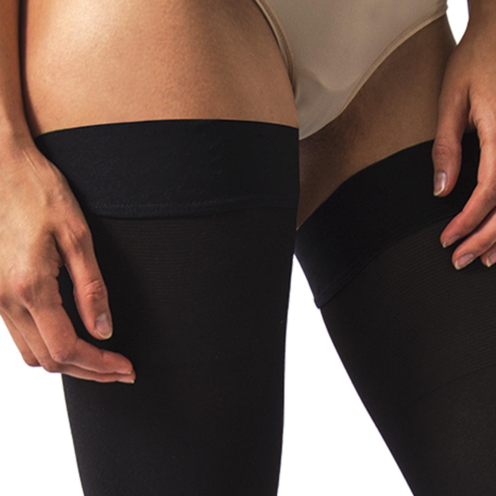 Beman 417A - Autoreggenti Medicali K2 Classe 2, Compressione Graduata 23-32 mmHg, Punta Aperta Unisex, Tallone Rinforzato e Cuciture Piatte, Elastici Resistenti