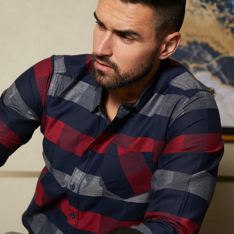 Image of CAHOOT Men's Shirt for Casual Wear | Spread Collar | Short Sleeve | Regular Fit | Button Closure | Shirt Crafted with Comfort Fit for Casual Wear