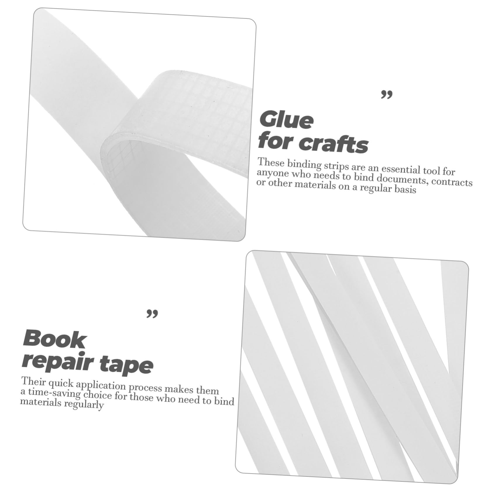 NAMOARLY Book Binder Mesh Glue Strips 30pcs Glue Binding Strips for Document Photo Binding
