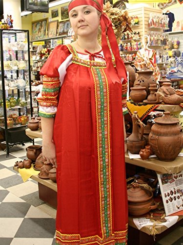 Traditional Sundress & Blouse (Red) by Bestadvantage