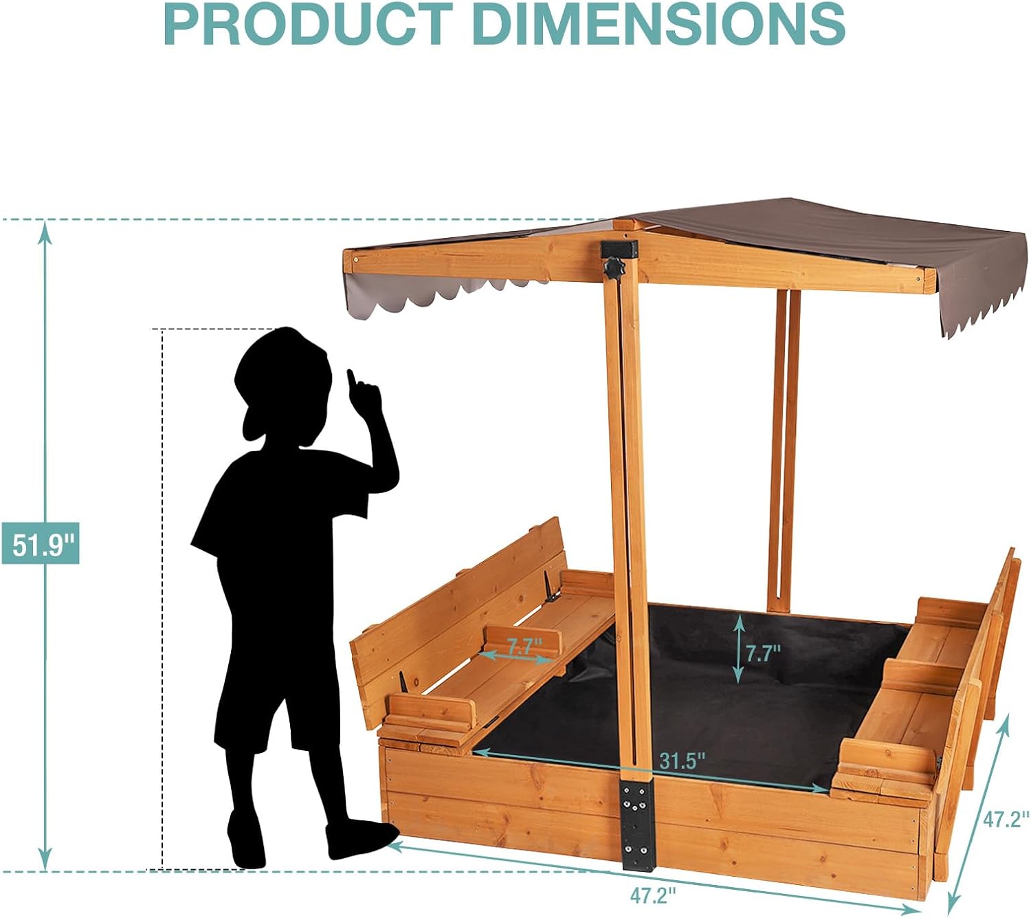 カバー付きサンドボックス、子供用木製サンドボックス、折りたたみ式ベニチシート、裏庭庭用おもちゃ箱3個付きサンドボックス、ビーチパティ  【クリスマスSALE◇POINT3倍】【レビュー特典あり！】 砂場 蓋付き サンドボックス 砂場枠 カバー シート オーバル 長方形 ...