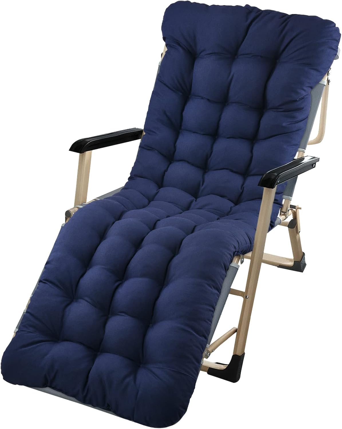 Coussin Chaise Longue Extérieur avec Capuche Antidérapante, Coussin de