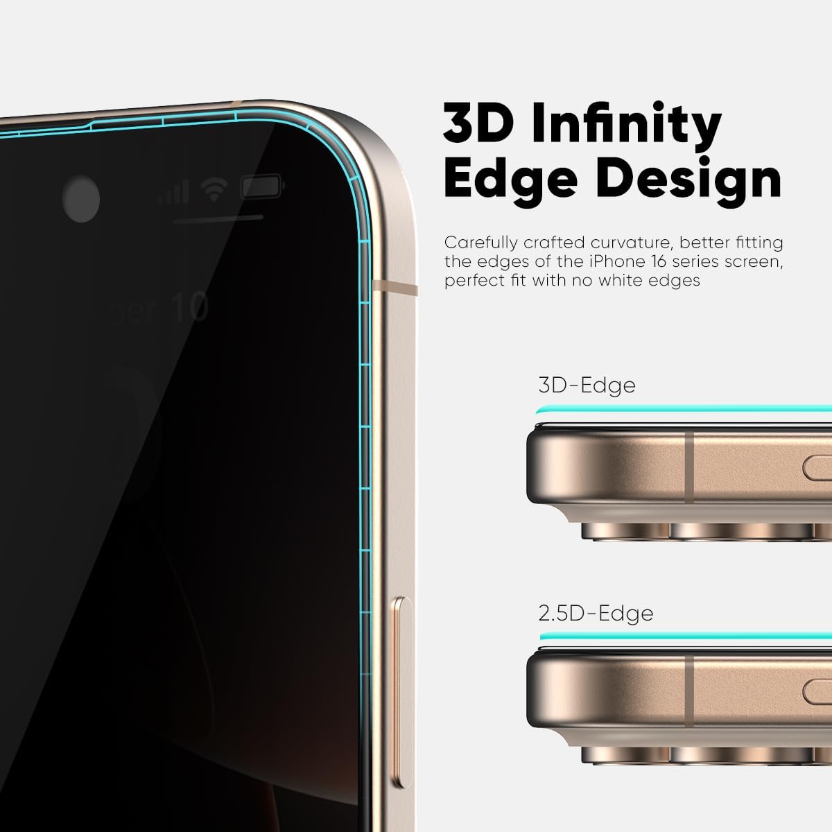 FLOLAB NanoArmour ONETIME PRO for iPhone 16 Pro Max Privacy Screen Protector, Anti-Reflective, 3D Edge-to-Edge, Anti-Spy Tempered Glass, Reinforced Edges, Durable, Smooth, Easy Install, Dust-Free