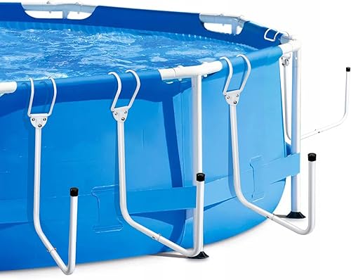 Binzvan Paquete de 4 soportes solares para piscina, ganchos de almacenamiento ajustables para mantener la cubierta solar o mantas fuera del suelo,