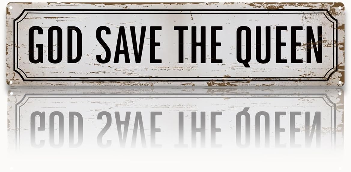 Amazon.com: Vintage Aluminum Signs, God Save the Queen Sign, 15.8x4 ...