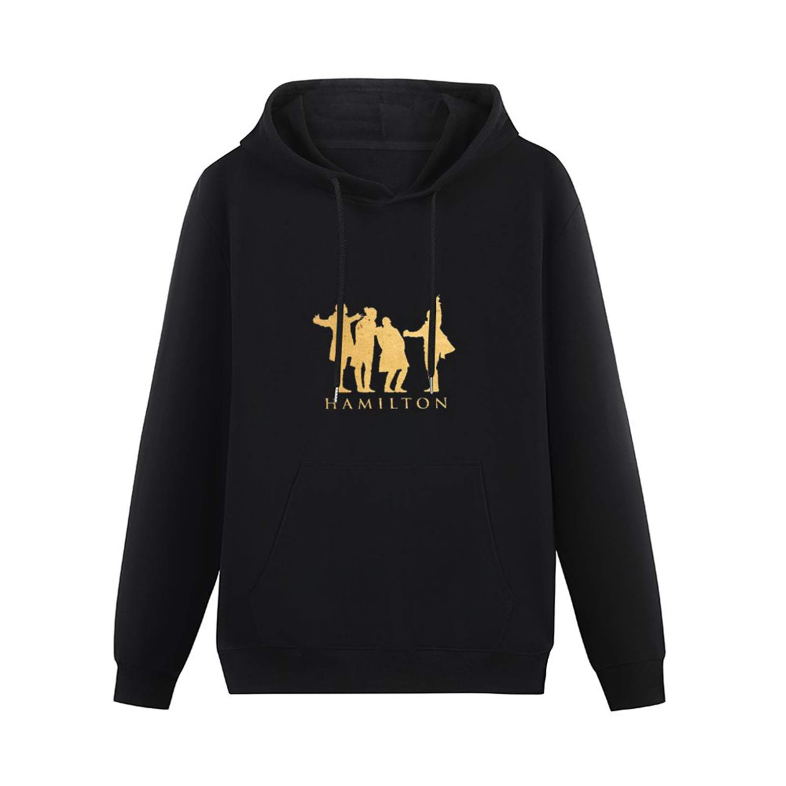 fuwo Hooded Hamilton Music Long Sleeve Sweatshirts Black XL