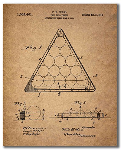 Billiards Patent Wall Art Prints - Set Of 6 Vintage Pool Historical Photos #TOP4