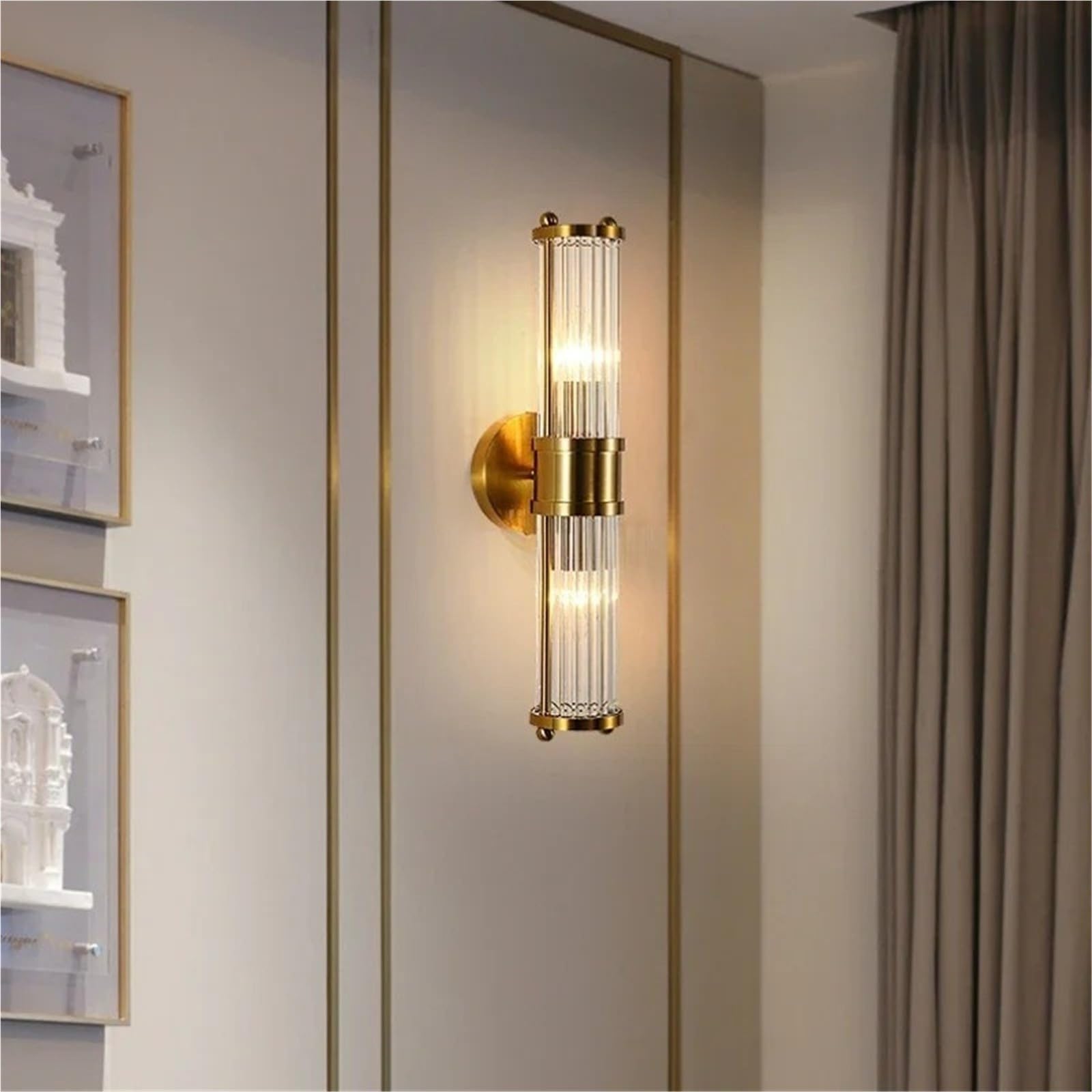 Luxury Crystal Glass Wall Sconce Modern Gold Wall Lamp