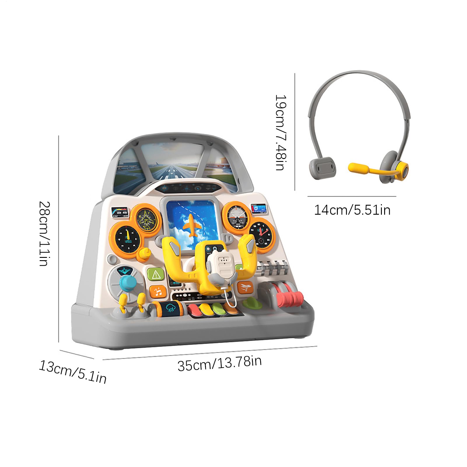 Panneau De Commande d'avion – Jouet Interactif De Cockpit Lumineux Et Sonore, Simulateur d'avion Éducatif pour , Ensemble De Jeu De Vol Durable | Jeu Pilote De Simulation Engageant pour Une UTI