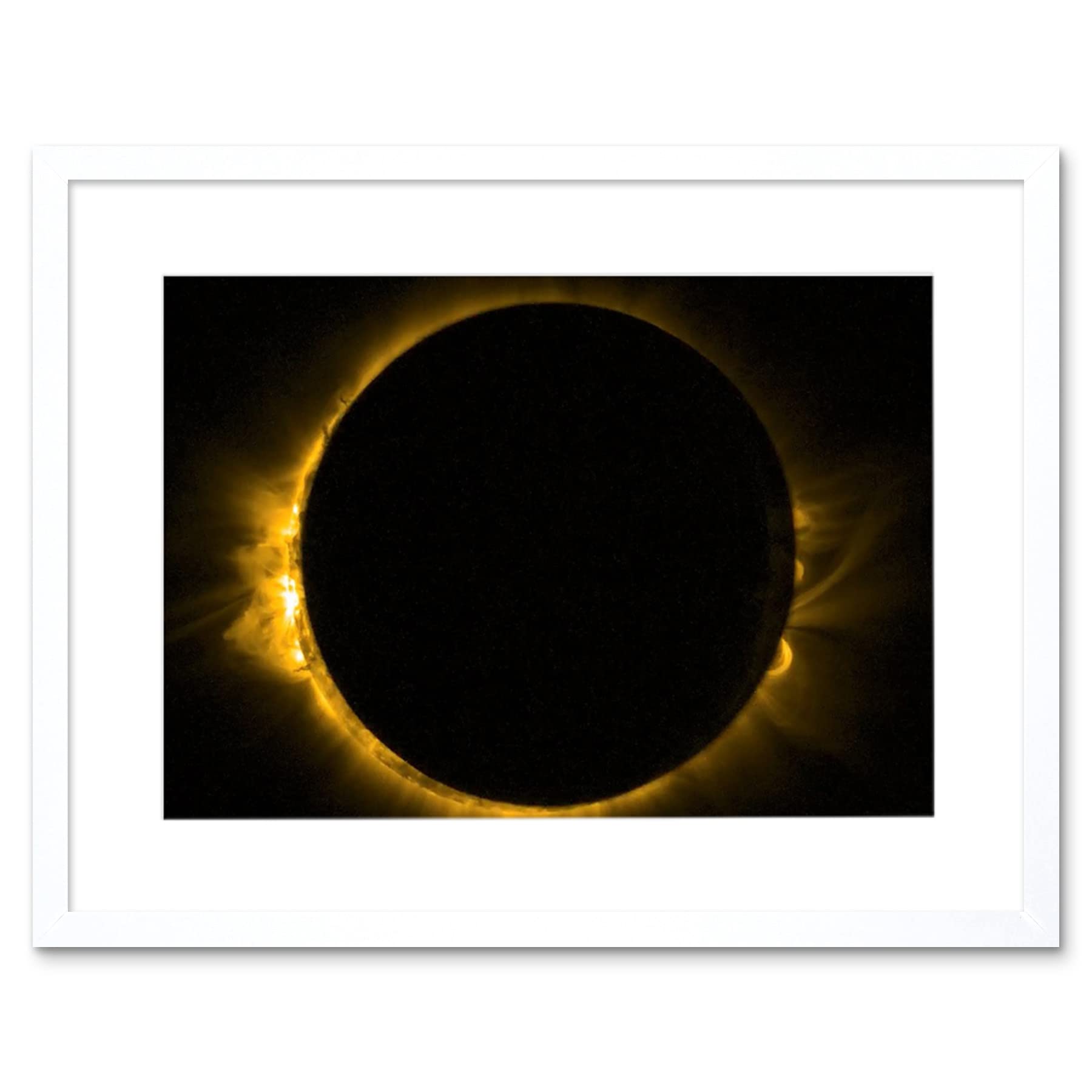 Artery8 ESA PROBA-2 View of Europe's Solar Eclipse Artwork Framed Wall Art Print 12X16 Inch