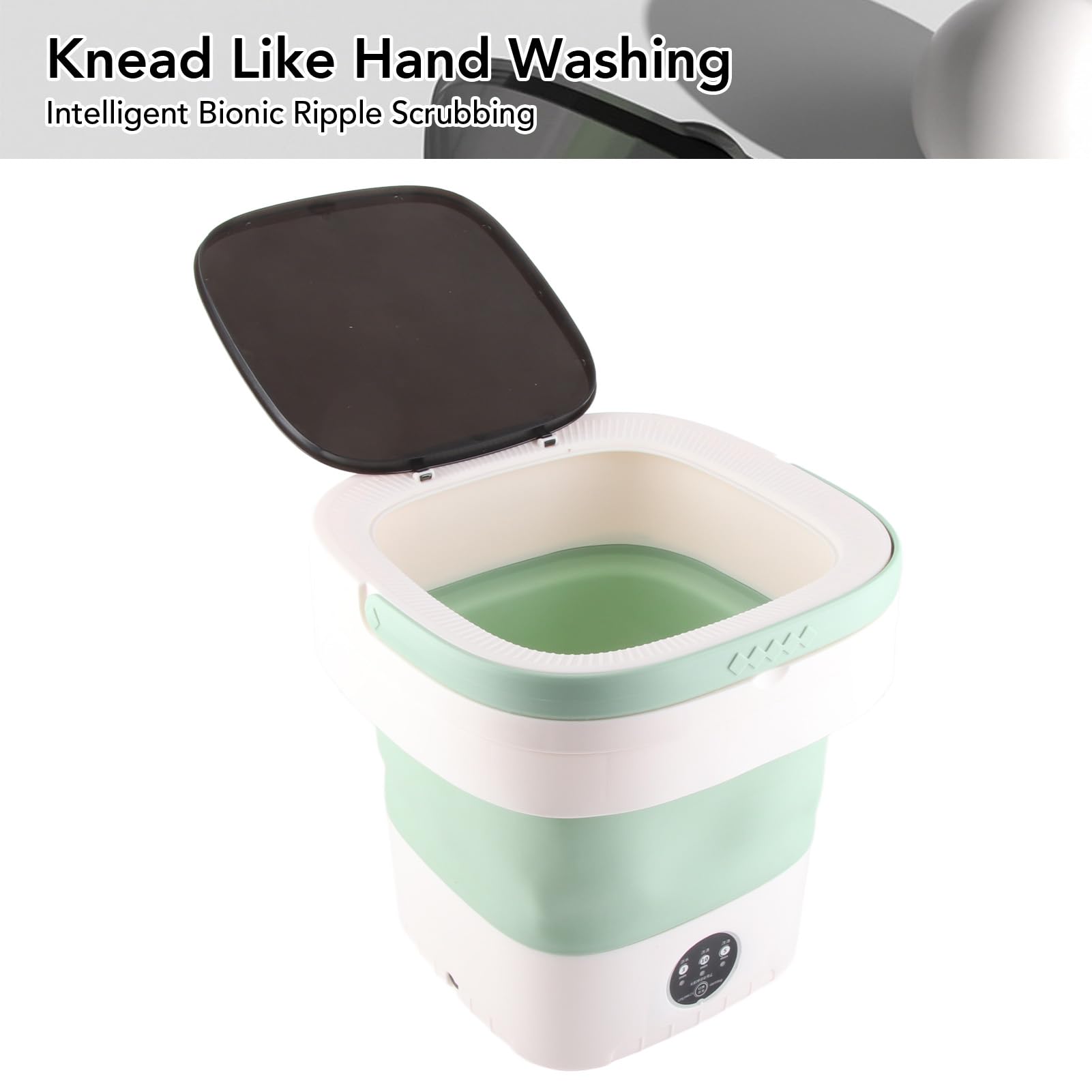 Mini Lavadora Plegable Mini Lavadora de Cubos Portátil -7.5L Mini Lavadora de Cubos Portátil Lavadora Portátil Plegable 100-240V Operación Completamente Automática para Tareas de