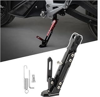 Motorcycle Kickstand for Kawasaki Brute Force 650 4x4i Camo/Brute Force 750 4x4i, Nonslip Motorbike Kickstands Adjustable Side Stand with Spring Lock,Black