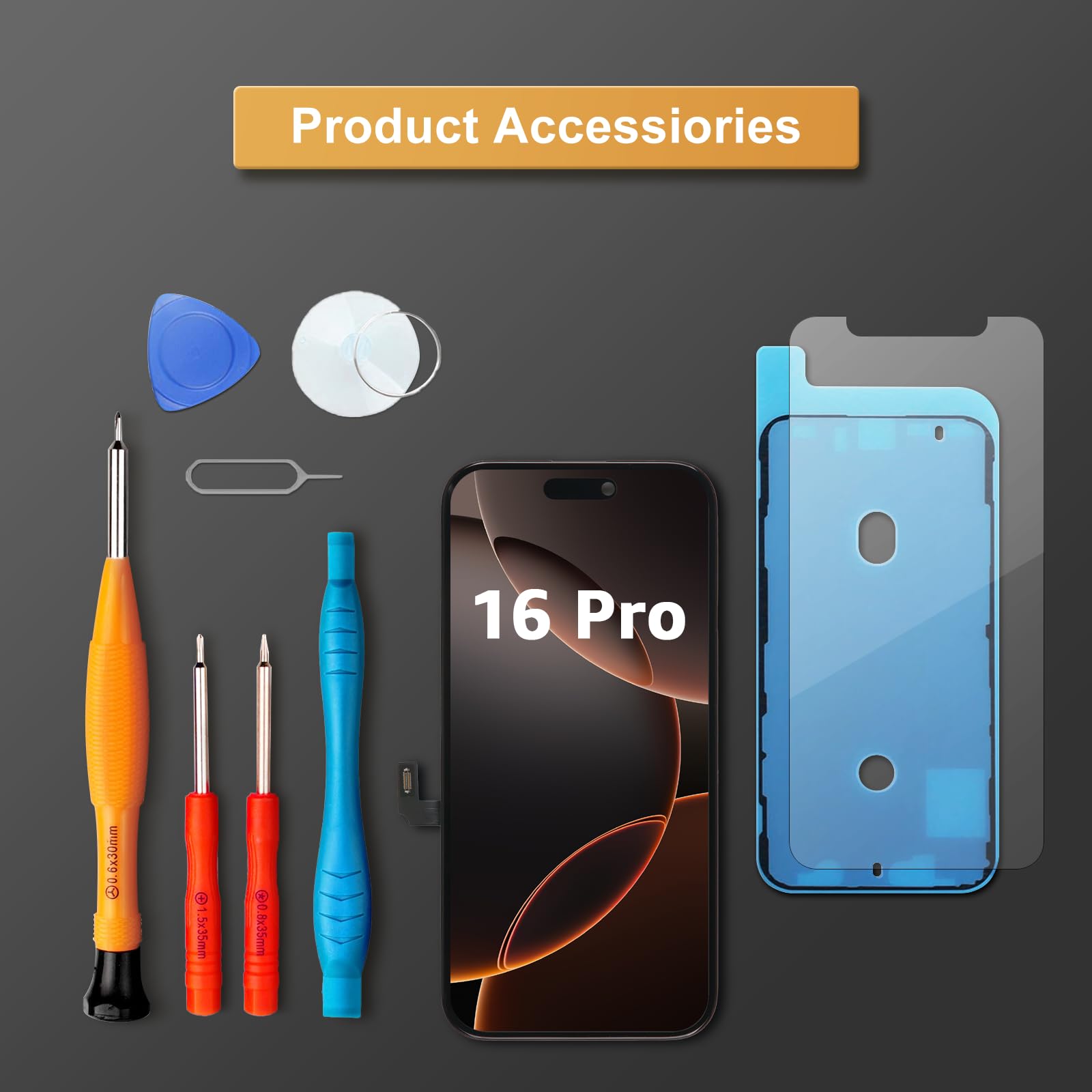 LL TRADER Display für iPhone 16 Pro 6.3" LCD Ersatzbildschirm und Kits
