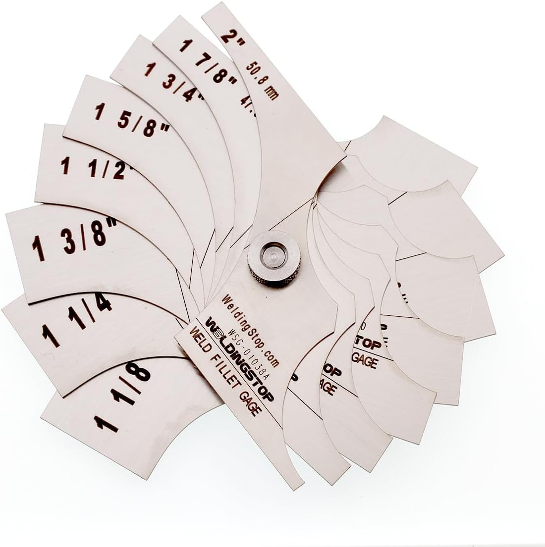 Welding Fillet Gage 8 piece set 1-1/8-2 Inch Measure tool inspection Gauge