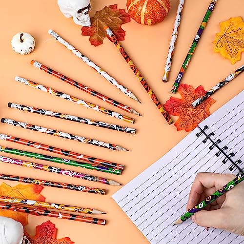 LOMIMOS 120 lápices Halloween multicolor con borrador miniatura 4