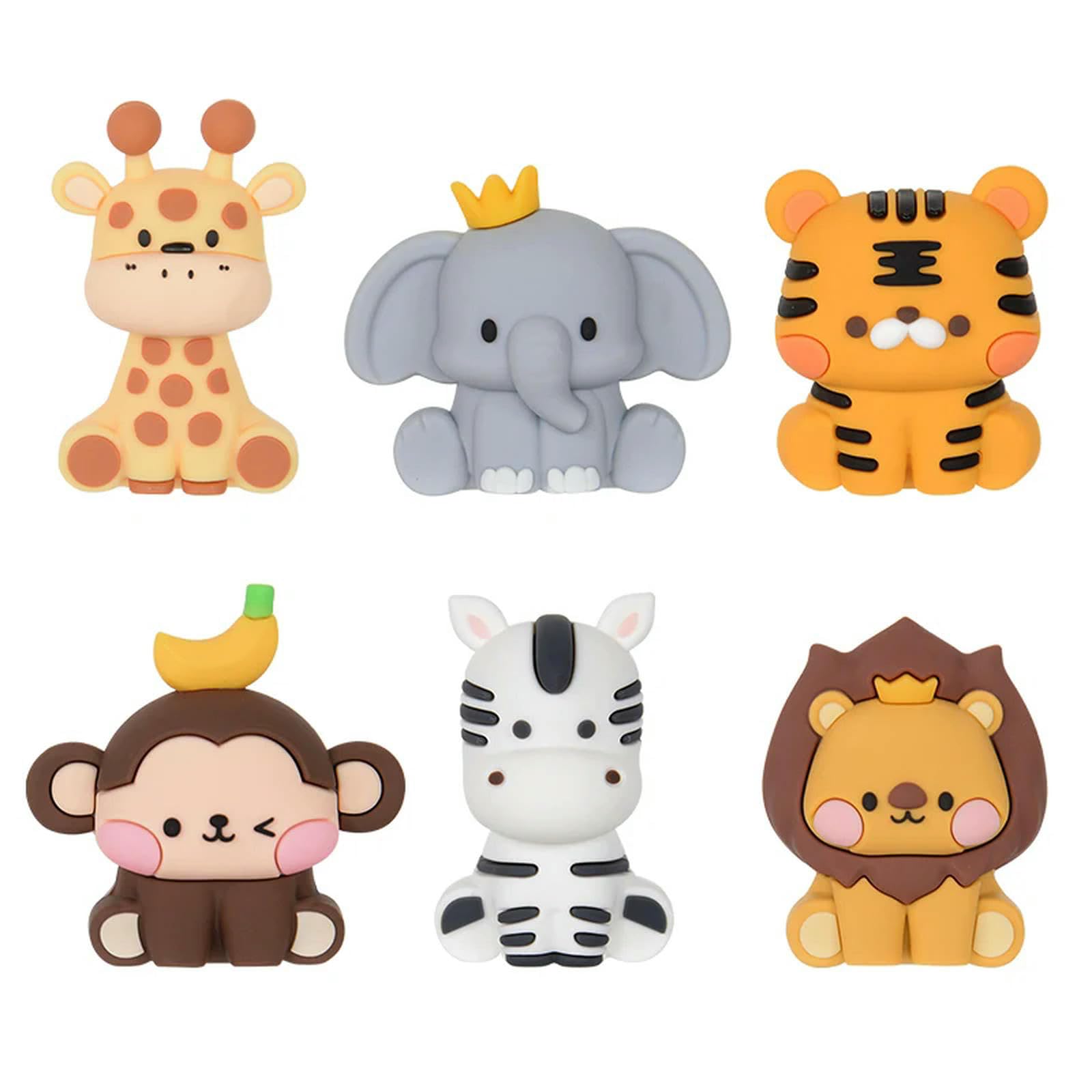 Morofme 20 realistische safari-jungle-dierentaartopzetstukken, gouden palm, eucalyptusbladeren, leeuw, giraf, olifant, zebra, figuren, dieren- taartdecoratie voor safari-jungle-wilde dierentuinfeest