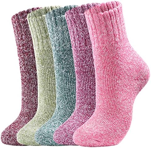 Wool Socks for Women - Womens Wool Socks Winter Sock for Men Warm Thick Knit Soft Vintage Casual Crew Sock