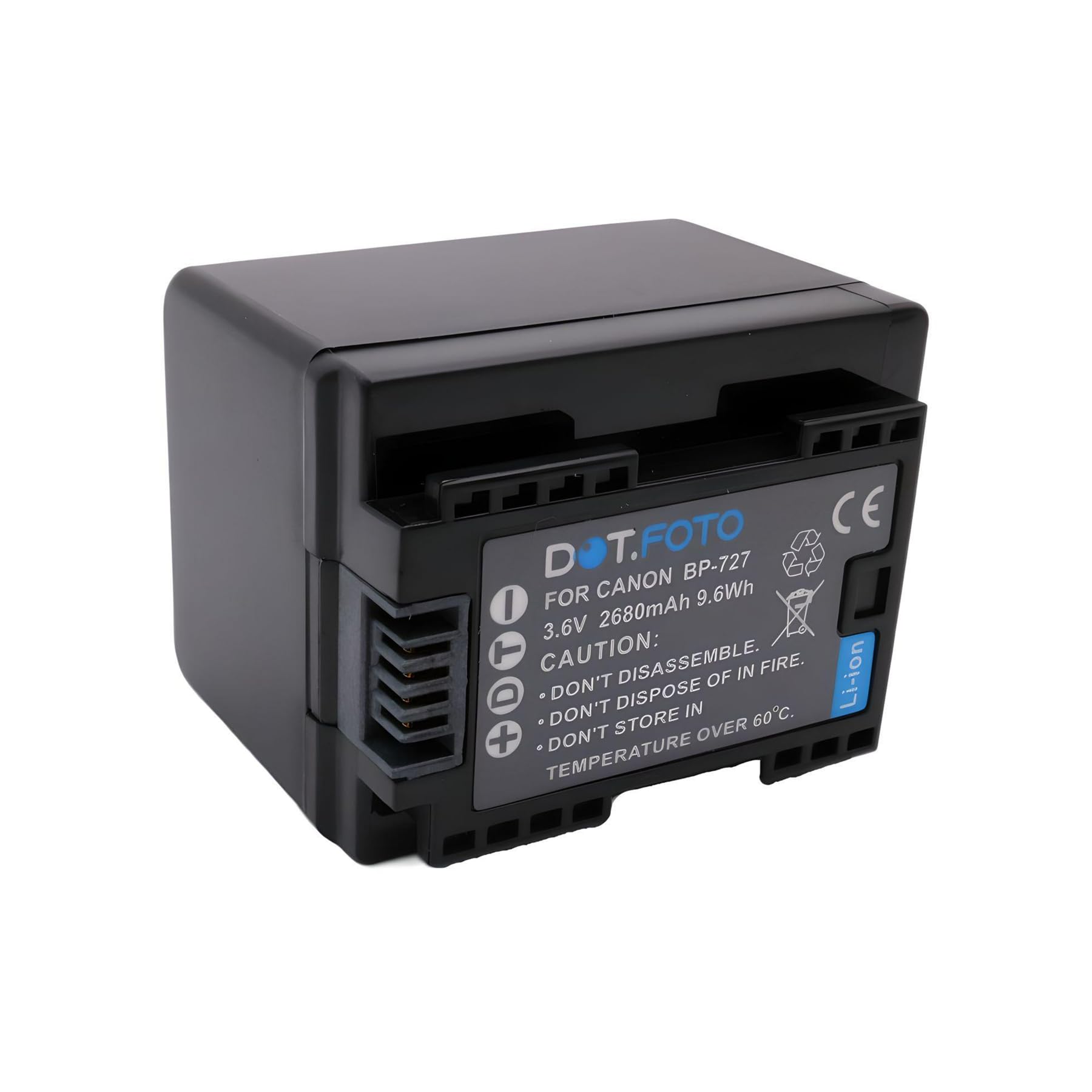BP-727 Premium 3.6v / 2680mAh Batterie Rechargeable pour Canon LEGRIA VIXIA HF M50 M52 M56 M500 M506 R36 R37 R38 R46 R47 R48 R56 R57 R66 R67 R68 R70 R72 R80 R82 R306 R406 R506 R606 R700 R800