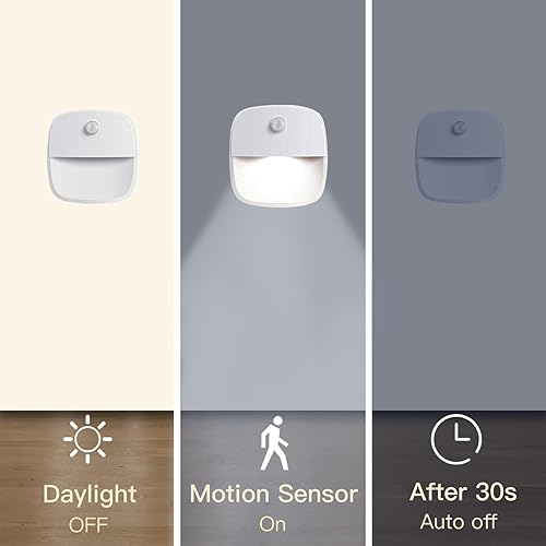 Miniatura 2 de FXK Luz nocturna con sensor de movimiento, luces LED de noche alimentadas por batería, luces de escalera con sensor de movimiento inalámbricas para