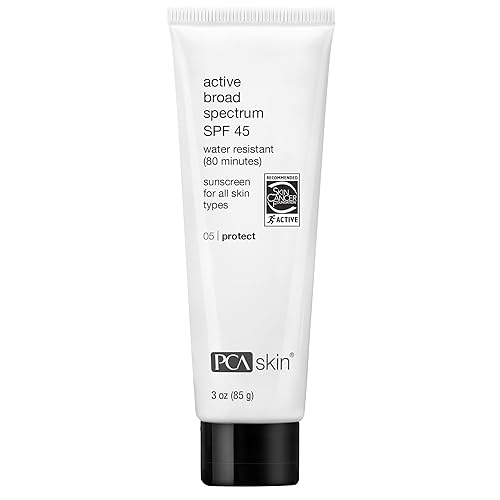 PCA SKIN Active Broad Spectrum SPF 45 - Loción protectora solar facial y corporal resistente al agua de óxido de zinc, apta para arrecifes, fórmula