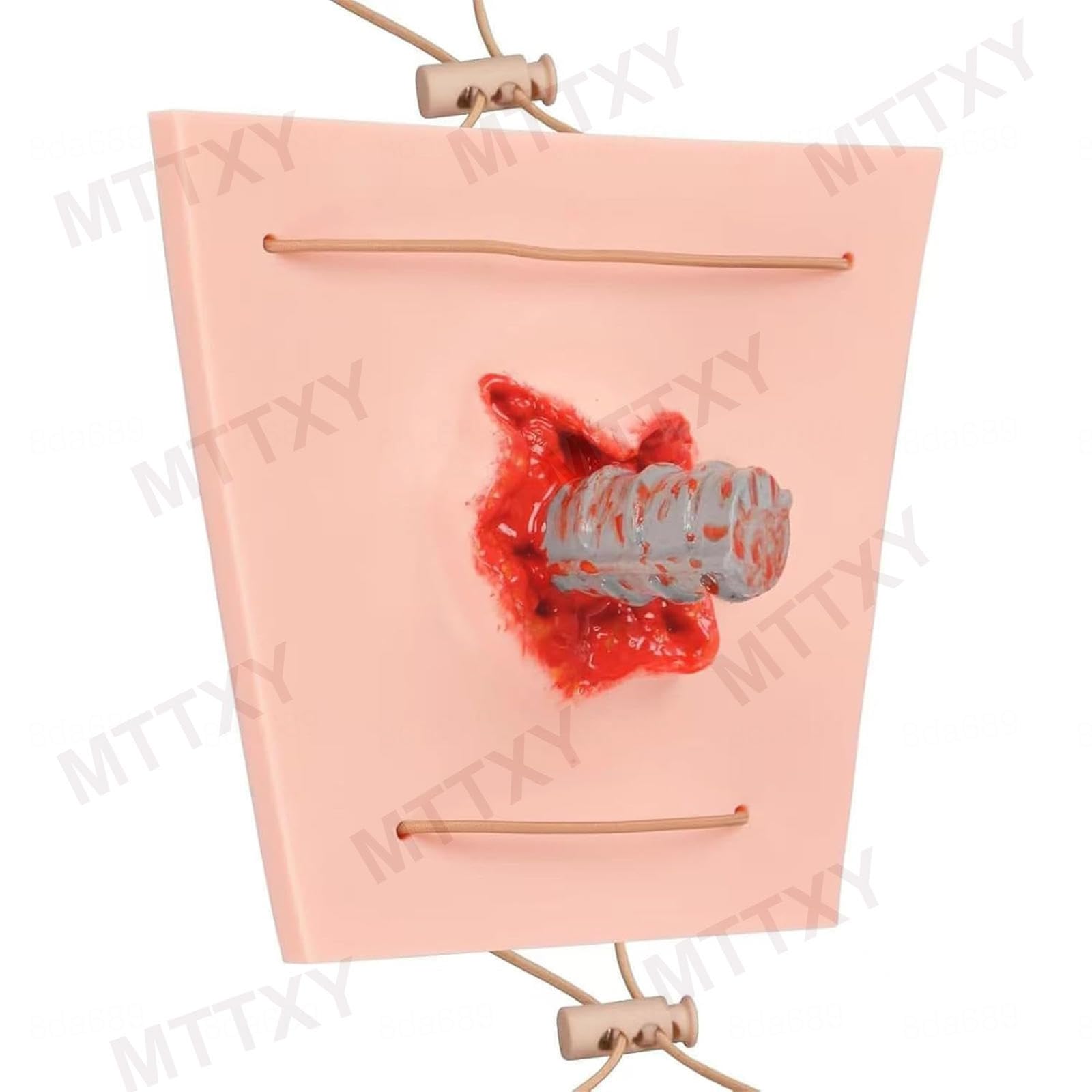 Modelo de herida por cuerpo extraño, modelo portátil de herida con cuerpo extraño incrustado, funda de simulación de trauma realista para entrenamiento de hemostasia y punción.