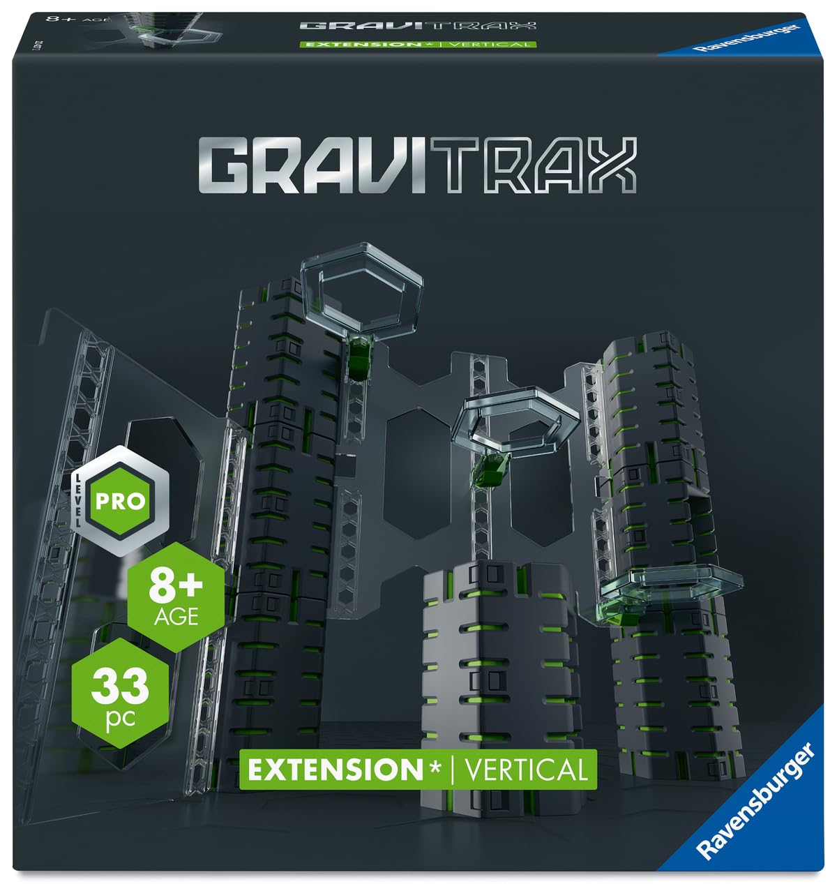 Ravensburger - GraviTrax Pro - Set d'extension Vertical 33 pièces - Circuit de Billes - Jeu de Construction créatif - Parcours de Billes à Construire - Dès 8 Ans - Version française - 22427