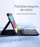 Vista 5 de Hamile Funda para iPad de 11ª y 10ª Generación con Teclado - Funda de Teclado Folio Inalámbrico Desmontable con Retroiluminación de 7